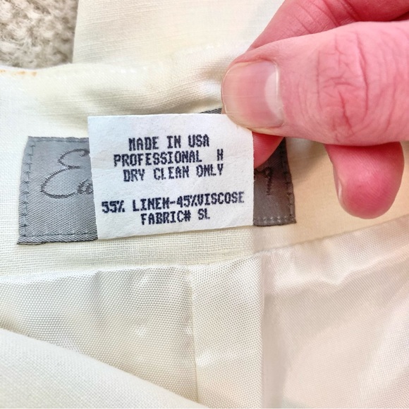 Emil Rutenburg Ivory Linen Cropped/Ankle Pants - Picture 8 of 9